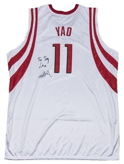 2007-08 Yao Ming Game Used & Signed Houston Rockets Home Jersey (Player LOA & JSA)